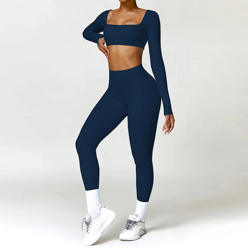 Hearuisavy Women Quick Dry Two Piece Yoga Fitness Athletic Set