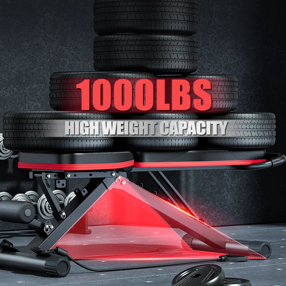 Foldable Pre Assembled Dumbbell Bench With Adjustable Levels