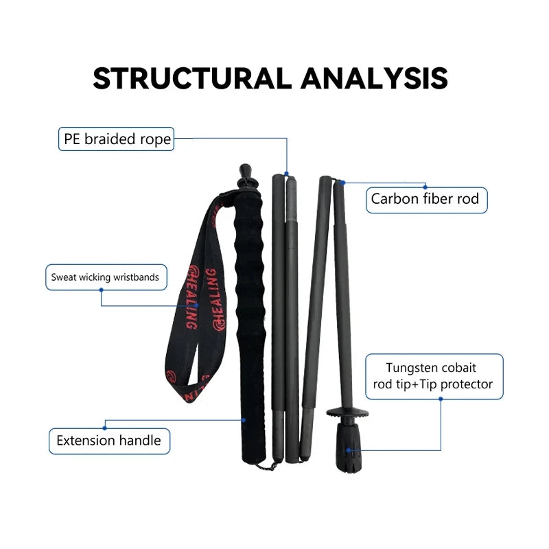 Okhealing Carbon Fiber Foldable Antishock Trekking Poles For Outdoor Hiking