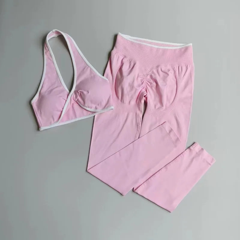 Jiacoplane Seamless High Waist Yoga Bra Leggings Workout Set