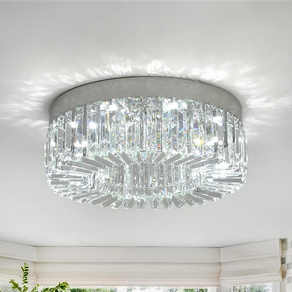 VETRULUS Gold Crystal Ceiling Lamp Modern LED Chandelier For Living Room