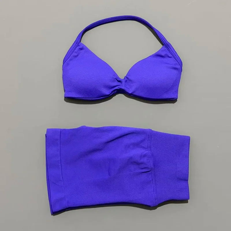 Histello Women Seamless Two Piece Yoga Gym Fitness Set
