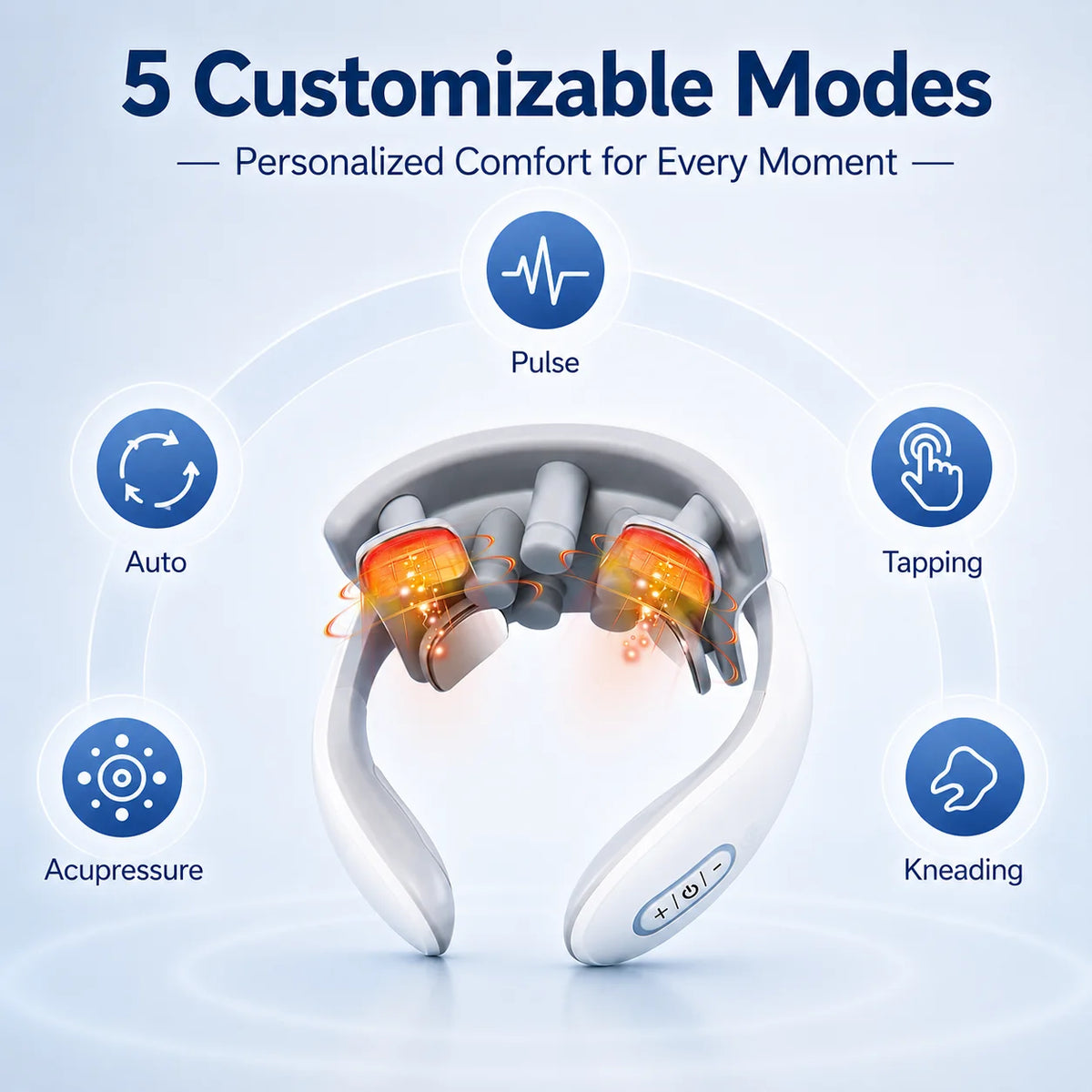 Paquin Ergonomic Neck Massager With Five Massage Modes And Portability
