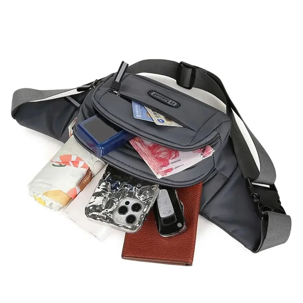 Men Nylon Anti Theft Waist Bag Large Capacity Chest Pack
