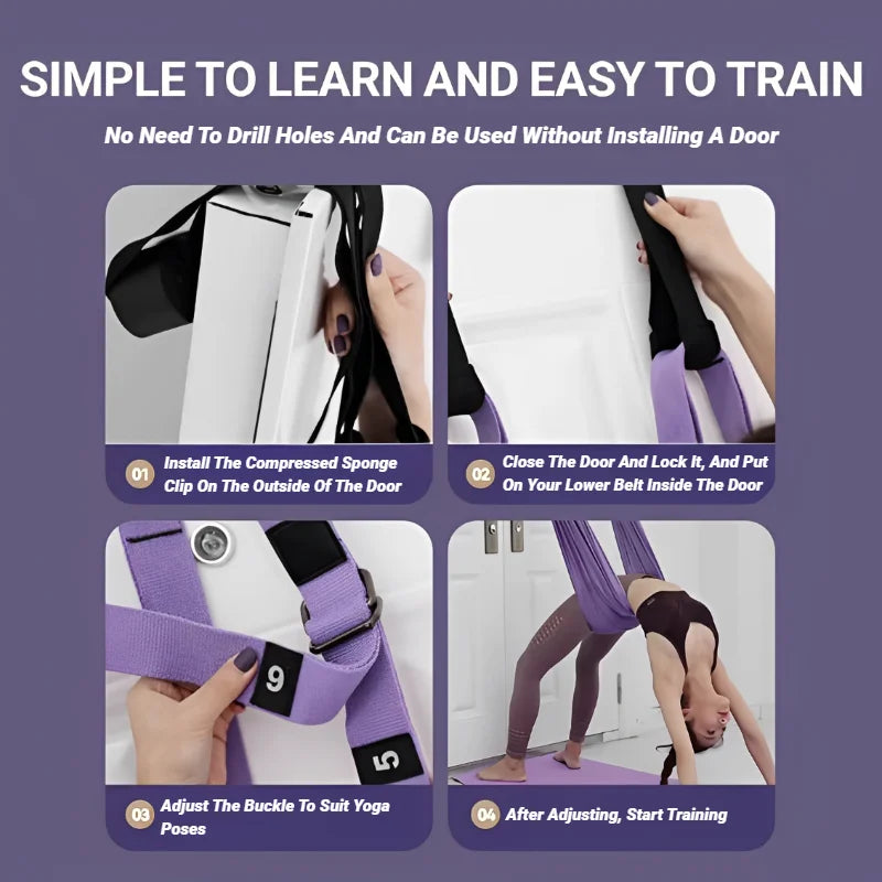 Adjustable Aerial Yoga Strap Pull Rope For Full Body Stretching