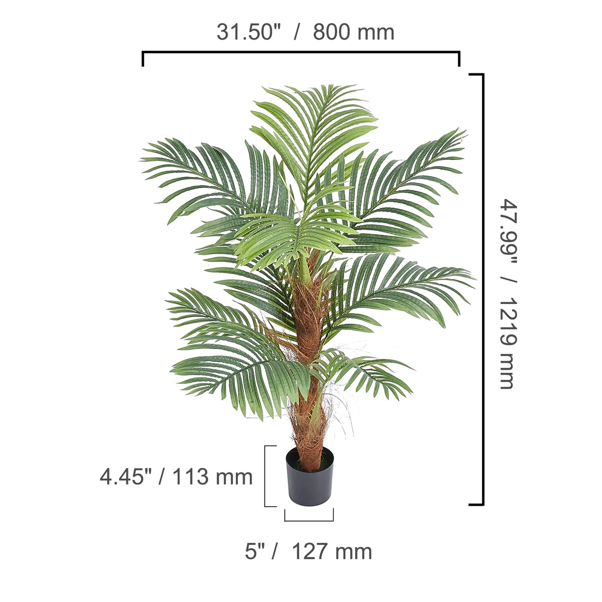 SucceBuy Artificial Palm Tree Indoor Outdoor Faux Plant Low Maintenance