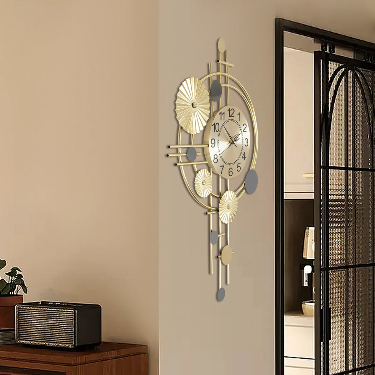 Decorative Wall Clock Silent Non Ticking For Living Room And Office Indoor Decor