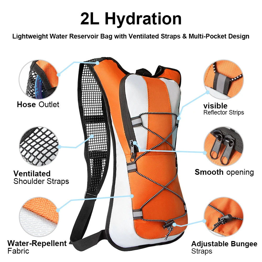 CXMMGG Lightweight Hydration Backpack With Water Bladder For Hiking And Cycling