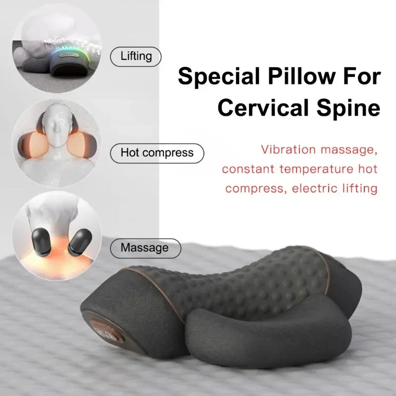 PAQIN Neck Massager Pillow Cervical Stretcher Heating Massage Support