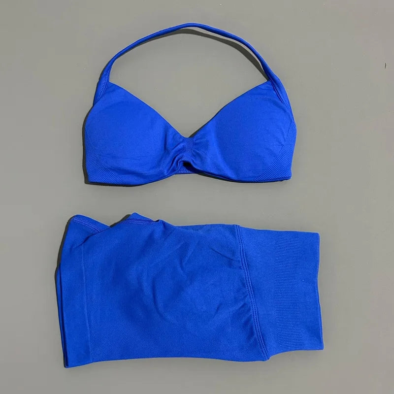 Histello Women Seamless Two Piece Yoga Gym Fitness Set