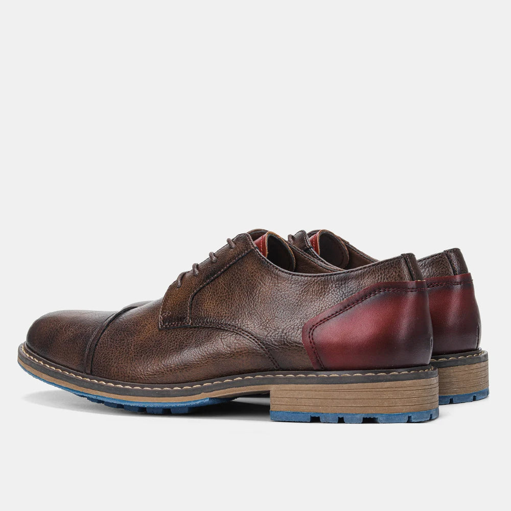Hecrafted Men Casual Lace Up Leather Oxford Derby Shoes