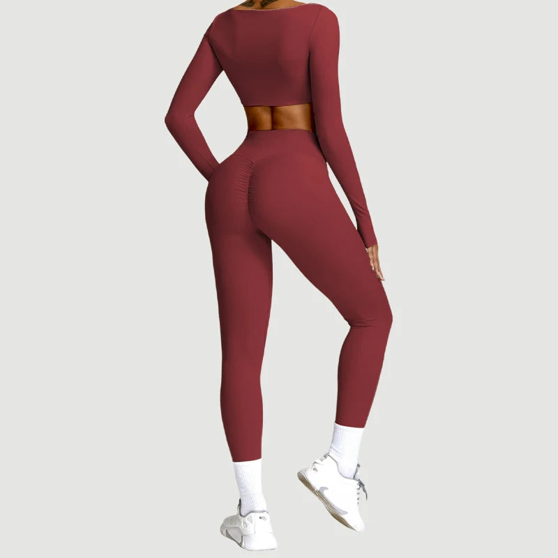 Hearuisavy Women Quick Dry Two Piece Yoga Fitness Athletic Set