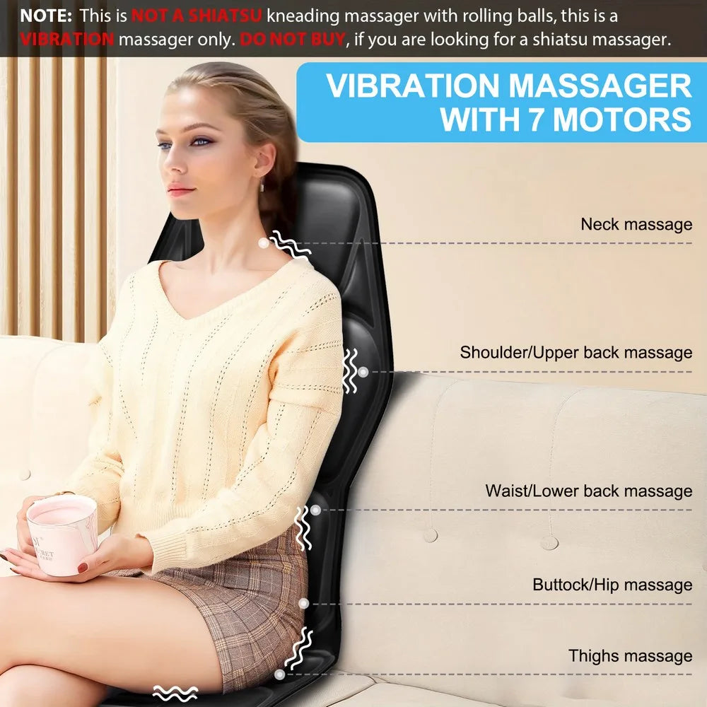 Homemassa Heated Massage Chair Pad With Nine Modes Pain Relief