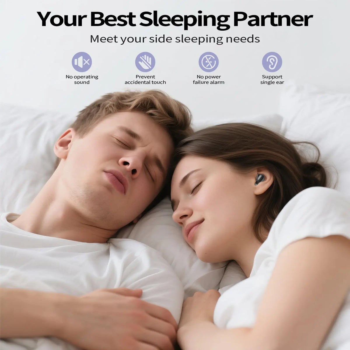 Kuizil Mini Sleep Earbuds ANC Noise Canceling Bluetooth 48H Battery