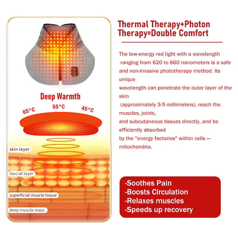 Red Light Heating Pad For Neck And Joint Pain Relief