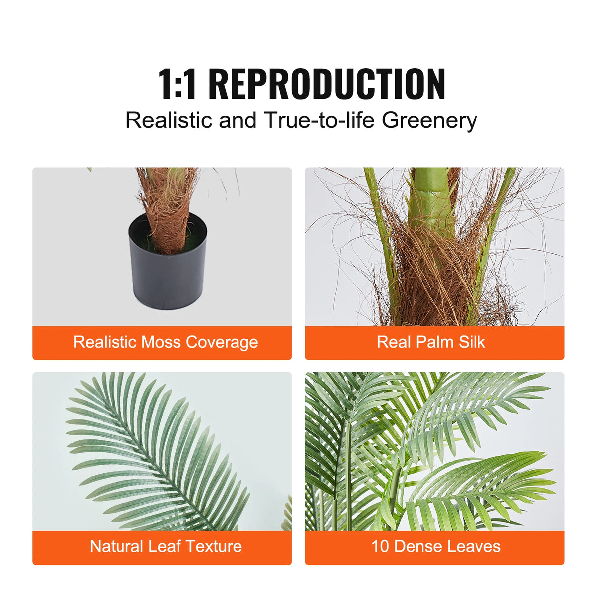 SucceBuy Artificial Palm Tree Indoor Outdoor Faux Plant Low Maintenance
