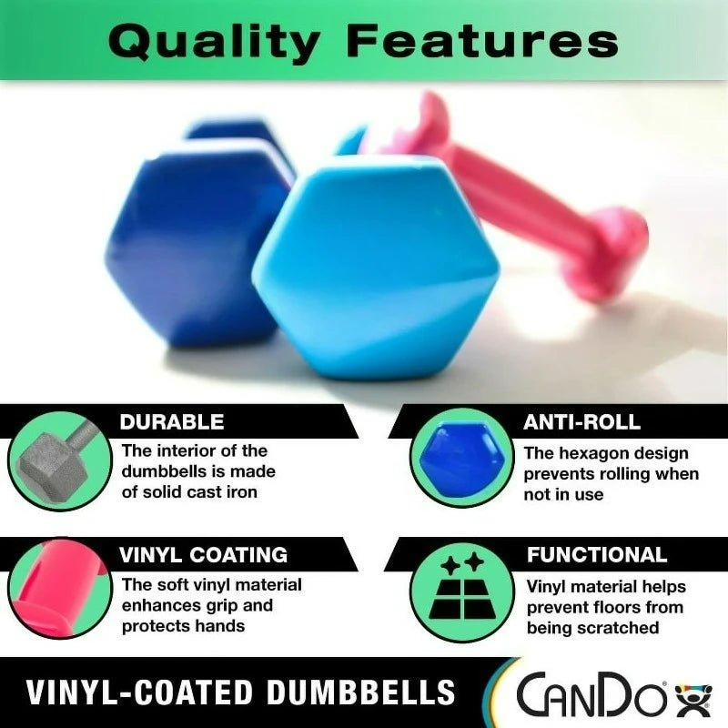 Vinyl Coated Cast Iron Dumbbell For Strength Training Fitness