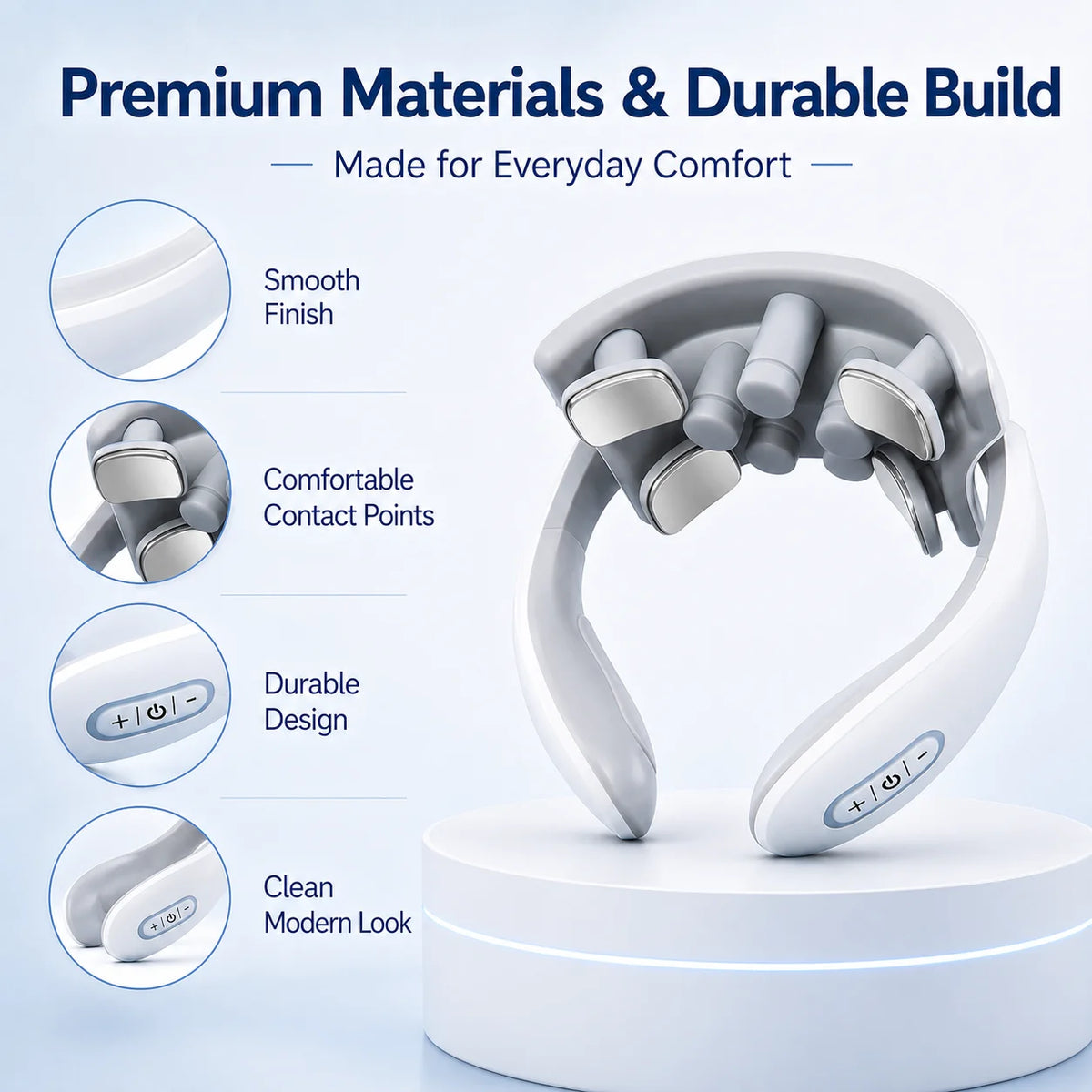 Paquin Ergonomic Neck Massager With Five Massage Modes And Portability