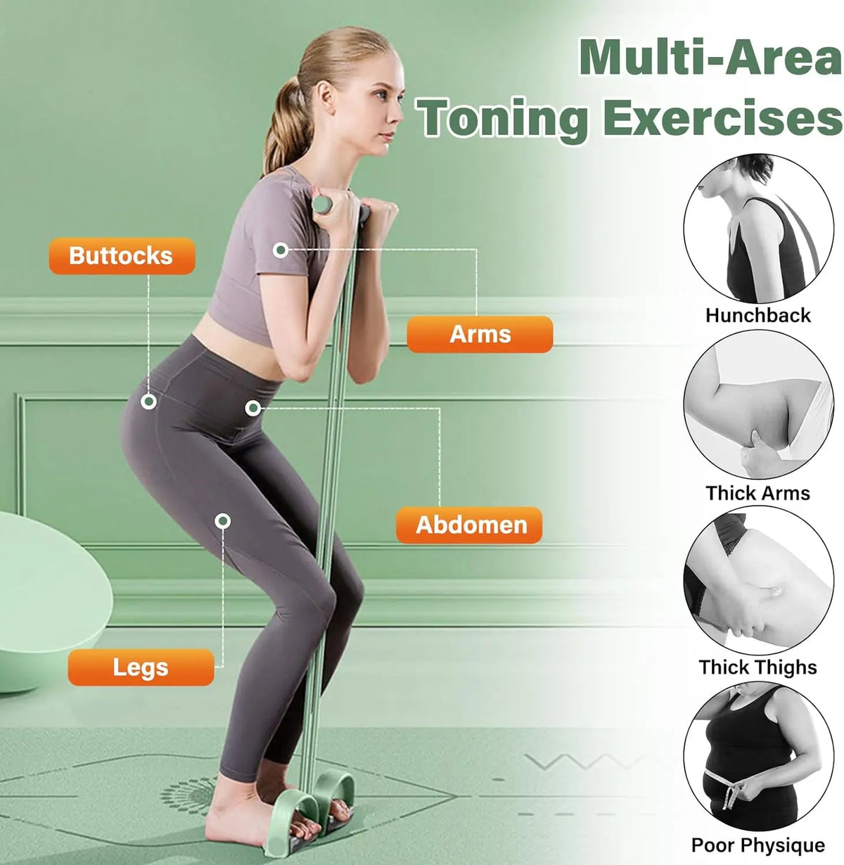 Natural Rubber Pedal Resistance Bands With Handles Multifunctional Yoga Fitness Equipment
