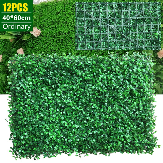 Boxwood Faux Hedge Screen Panels 12-Pack For Outdoor Privacy