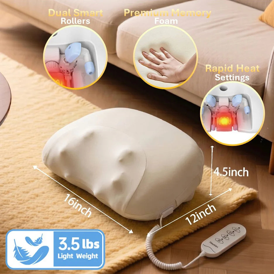 Heyelax Neck Massager Pillow With Heat Shiatsu For Shoulders