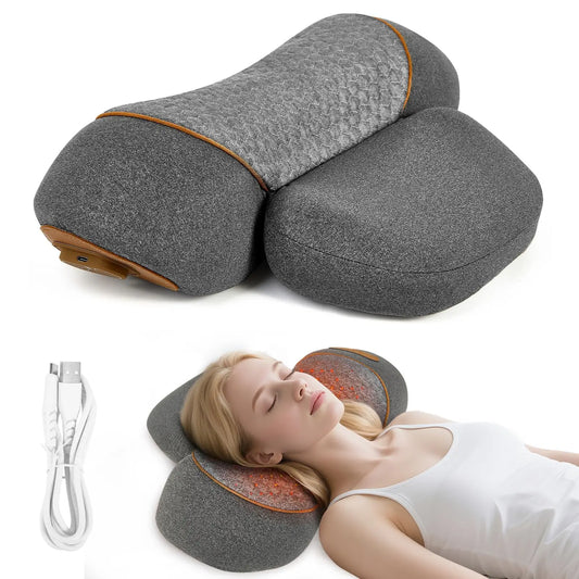 Paquin Heated Neck Massager Pillow With Traction And Shoulder Relief