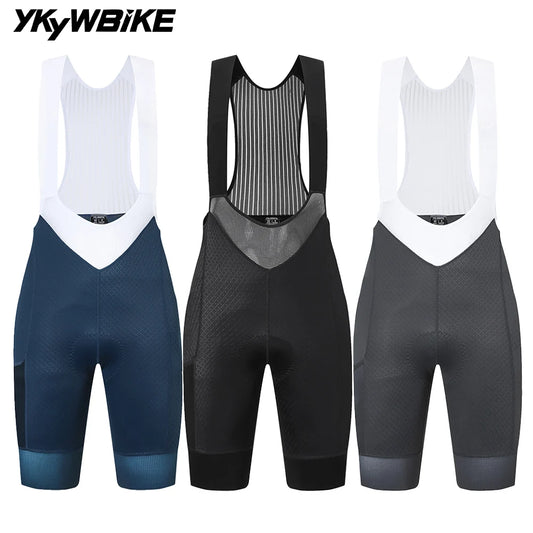 YKYWBIKE Cycling Bib Shorts With Padded Cushion For Road Riding