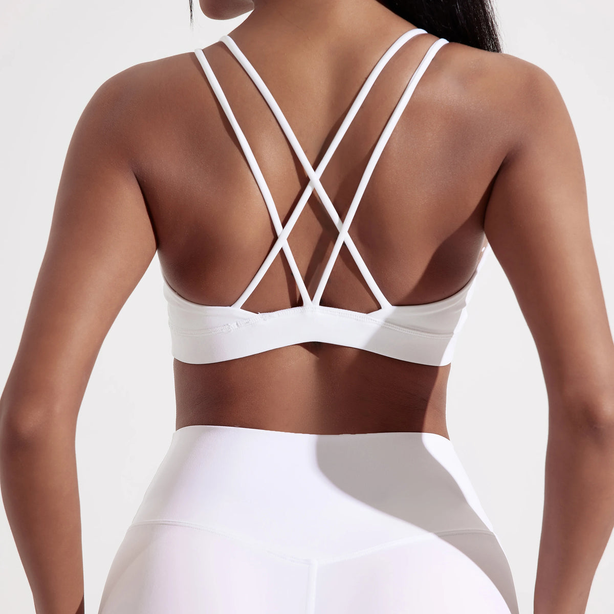 High Support Women Cross Back Sports Bra With Chest Pad