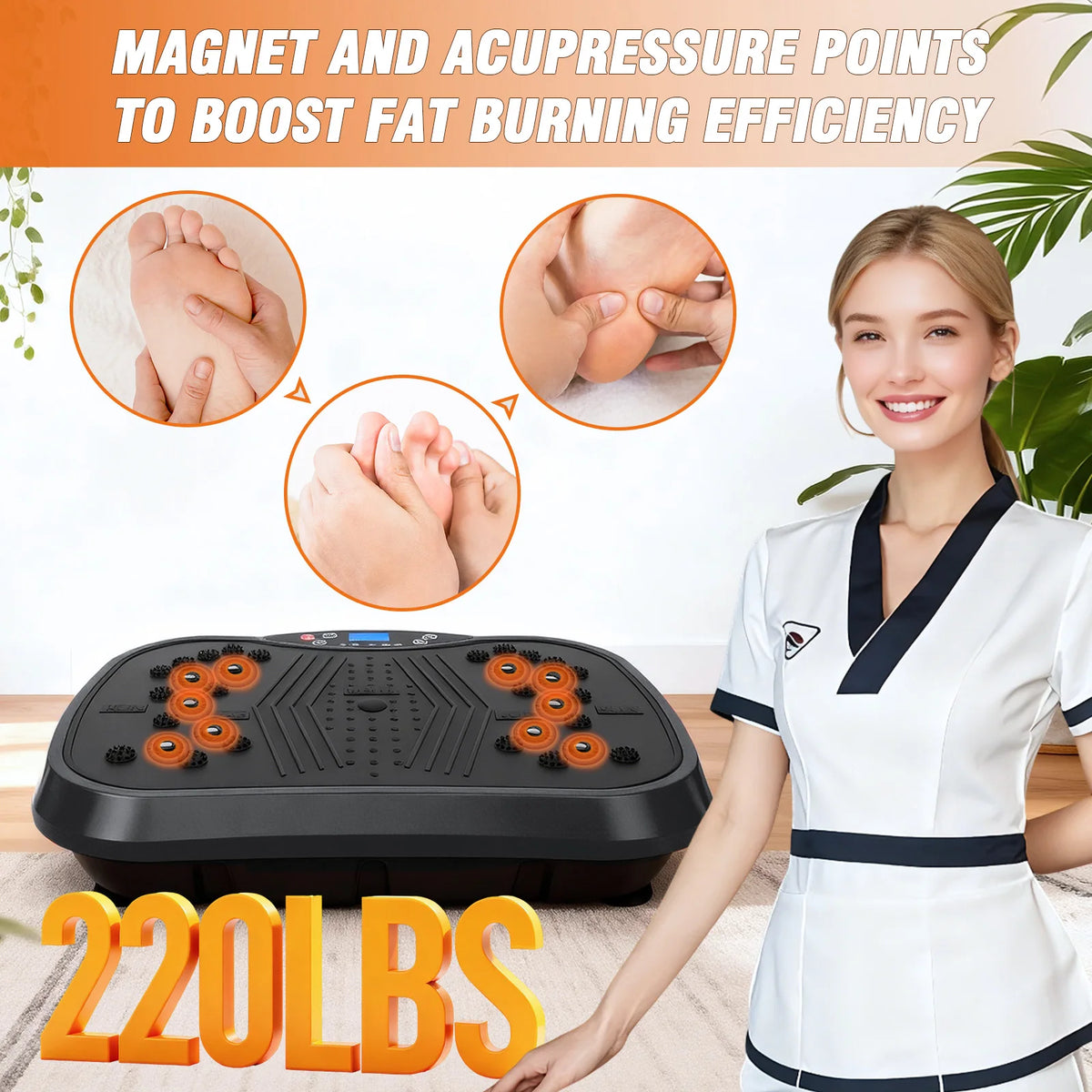 Portable Vibration Plate Exercise Machine With Bluetooth Bands And Yoga Straps