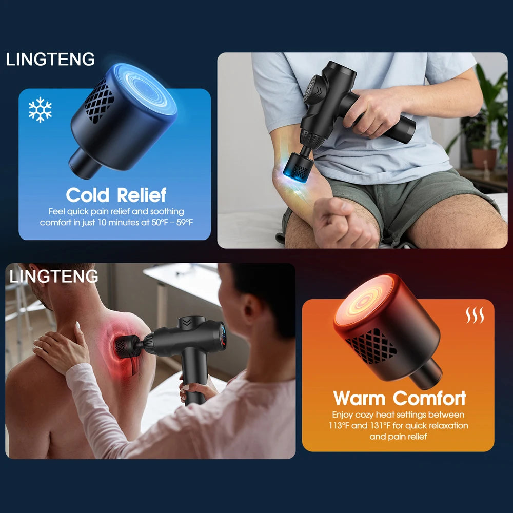 LINGTENG Massage Gun With Hot And Cold Functions Deep Tissue