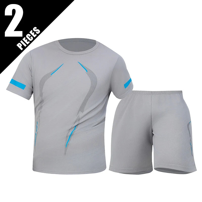 Men Breathable Quick Dry Mesh Sports T Shirt And Shorts