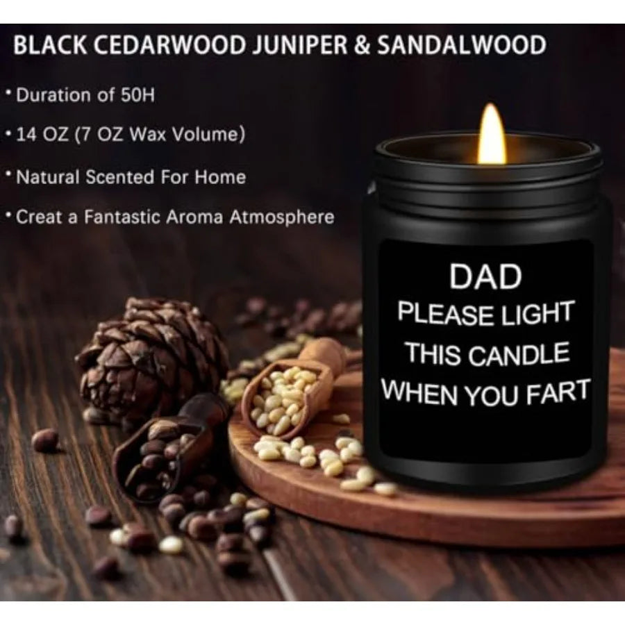 Gift for Dad, Fathers Day Christmas Birthday Dad Gifts from Daughter Son - Sandalwood Scented Candle 7OZ