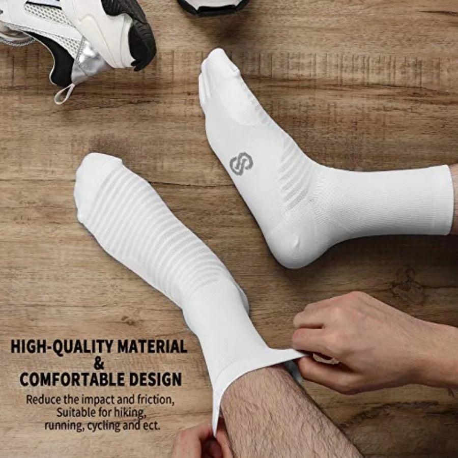 PAPLUS Athletic Crew Compression Socks 6 Pairs for Men and Women, Running Socks With Arch Support