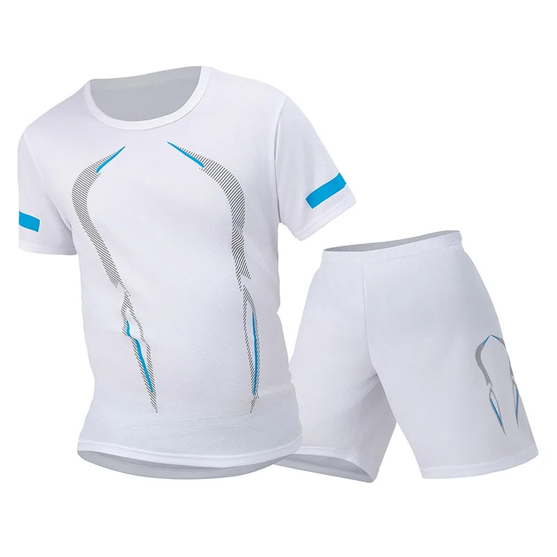 Men Breathable Quick Dry Mesh Sports T Shirt And Shorts