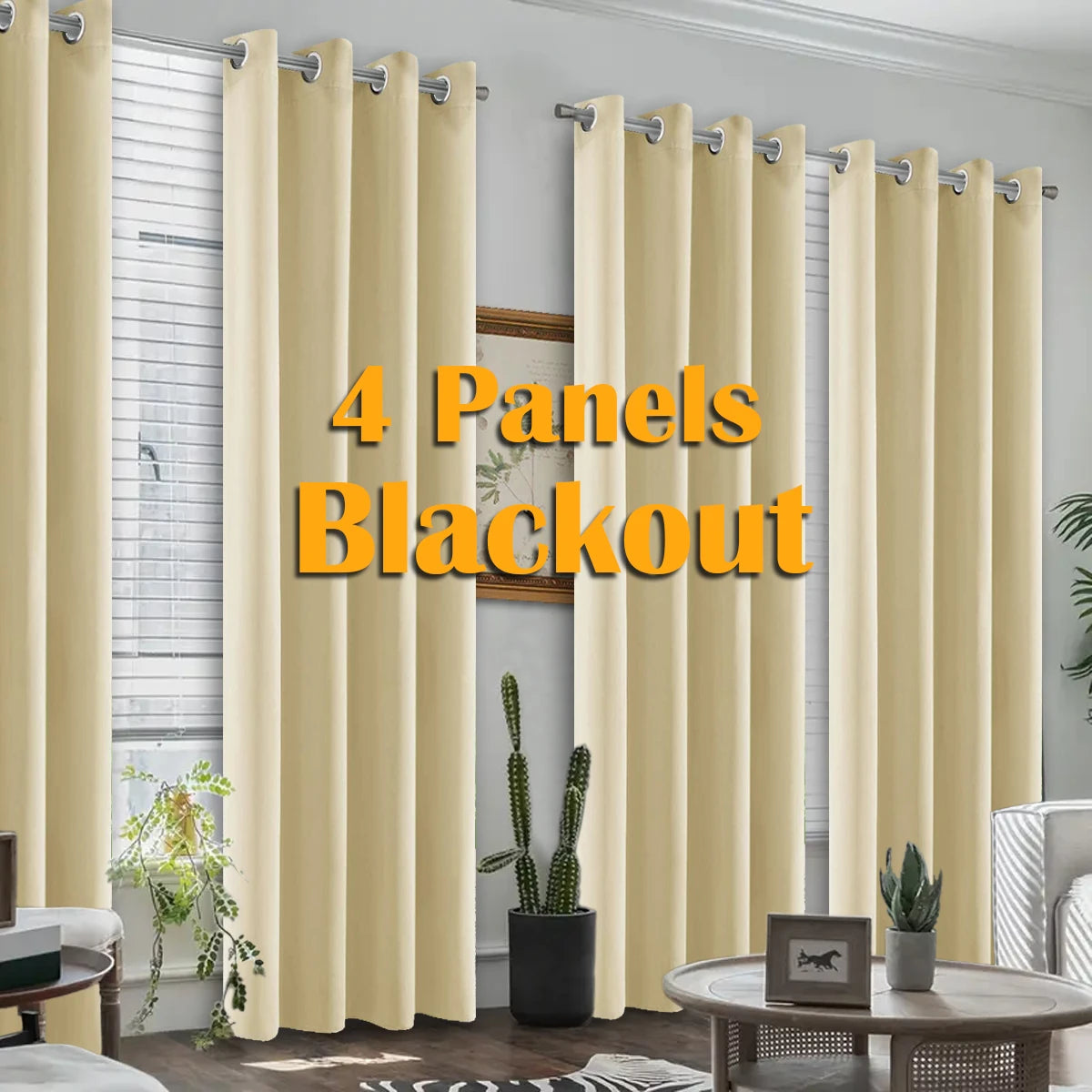 Premium Blackout Curtains With Grommet Top Heat Insulated Window Drapes