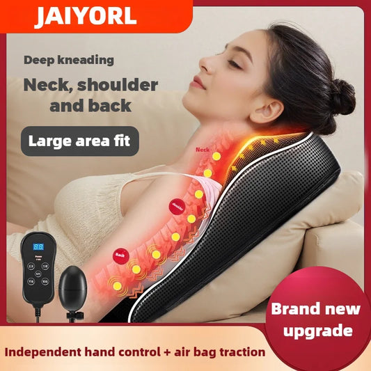 JAIYORL Electric Shiatsu Neck Massager Pillow With Heating And Vibration