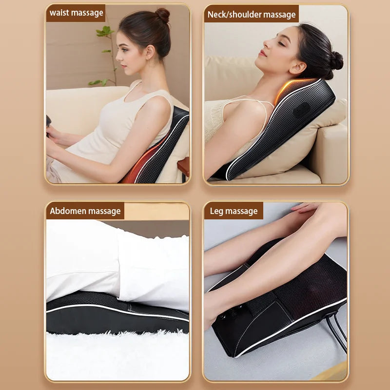 JAIYORL Electric Shiatsu Neck Massager Pillow With Heating And Vibration