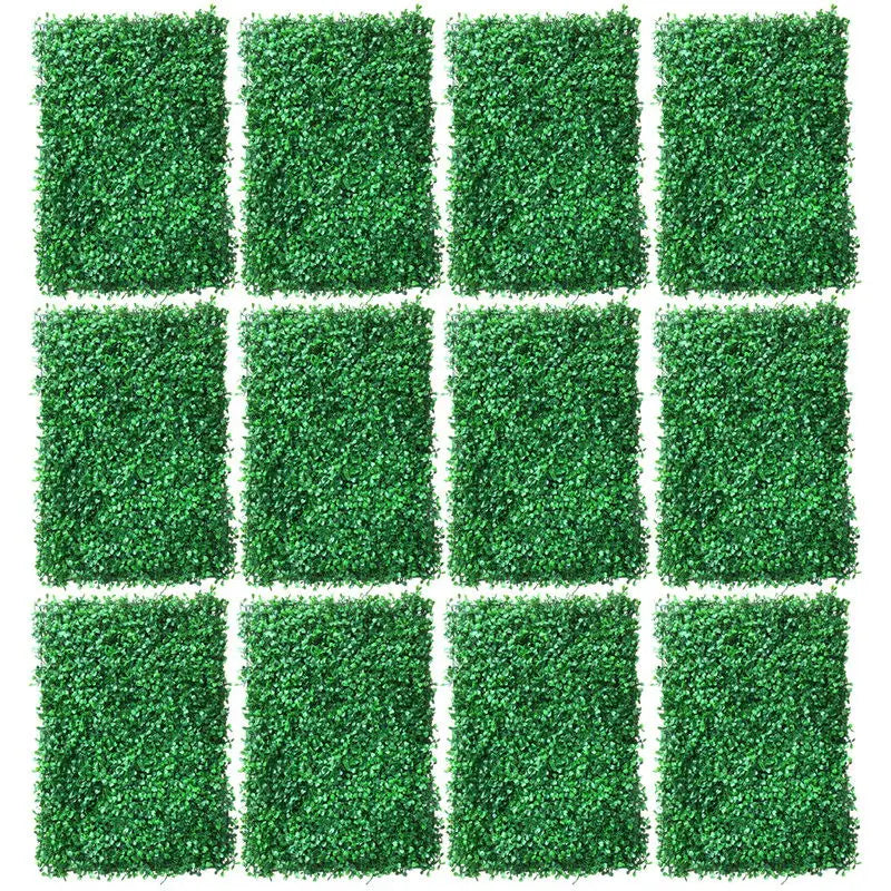 Boxwood Faux Hedge Screen Panels 12-Pack For Outdoor Privacy