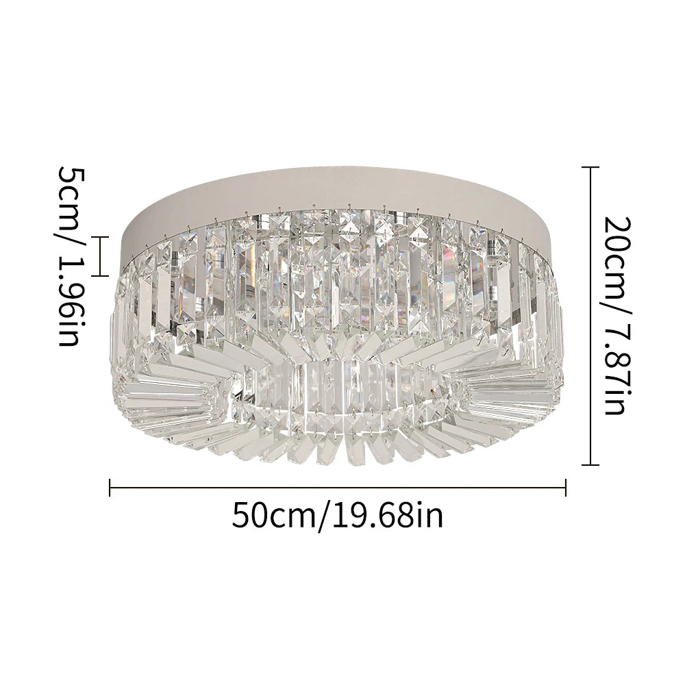 VETRULUS Gold Crystal Ceiling Lamp Modern LED Chandelier For Living Room