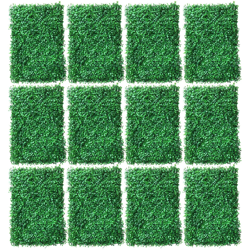 Boxwood Faux Hedge Screen Panels 12-Pack For Outdoor Privacy