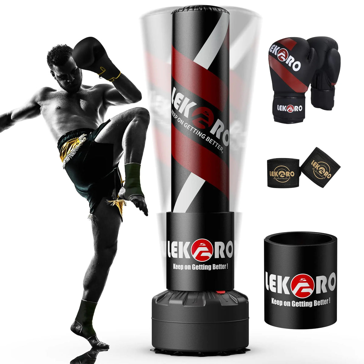 Lekaro Standing Boxing Post With Gloves And Suction Cup