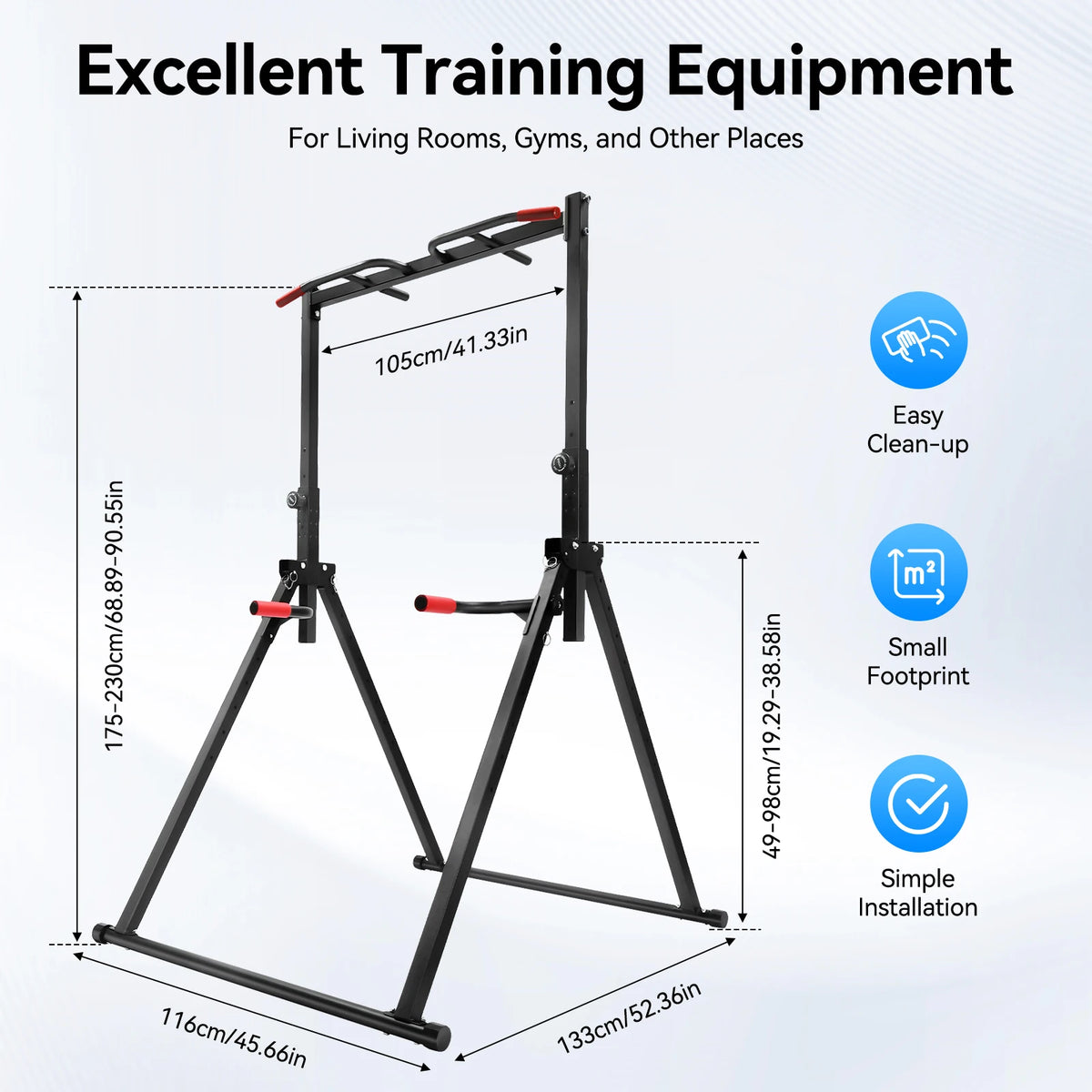 Adjustable Foldable Pull Up Bar With Parallel Training Station