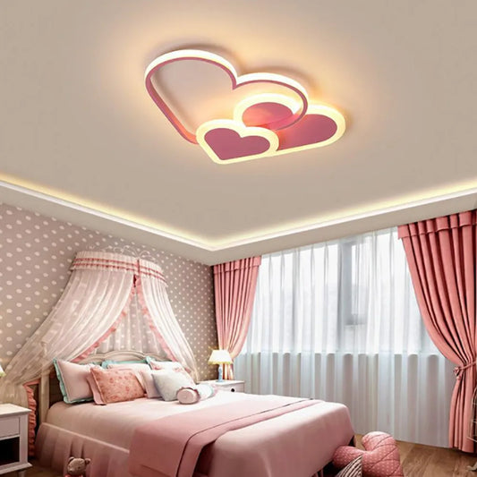 Heart Shaped LED Ceiling Lamp With Remote 36W 3000K-6000K Bedroom