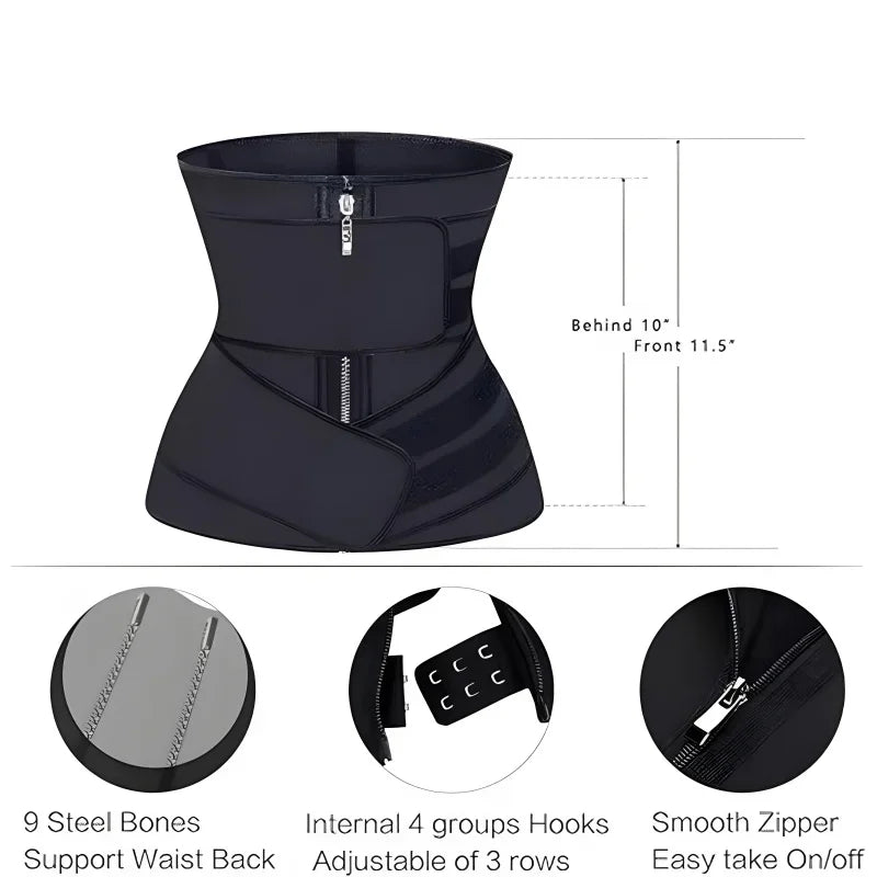 High Compression Zipper Corset Waist Trainer Body Shaper