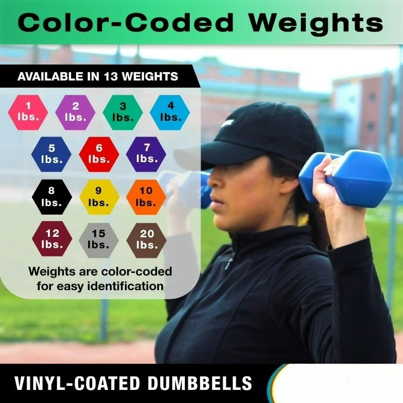 Vinyl Coated Cast Iron Dumbbell For Strength Training Fitness