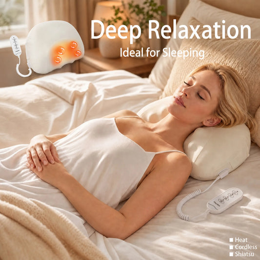 Heyelax Neck Massager Pillow With Heat Shiatsu For Shoulders