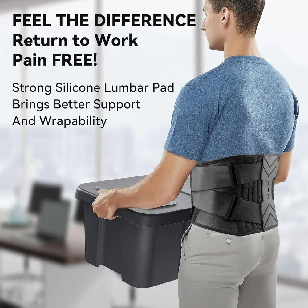 Breathable Lumbar Support Belt With Adjustable Straps Relieves Back Pain