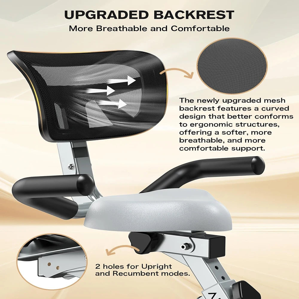 Pooboo Folding Magnetic Exercise Bike With Adjustable Resistance
