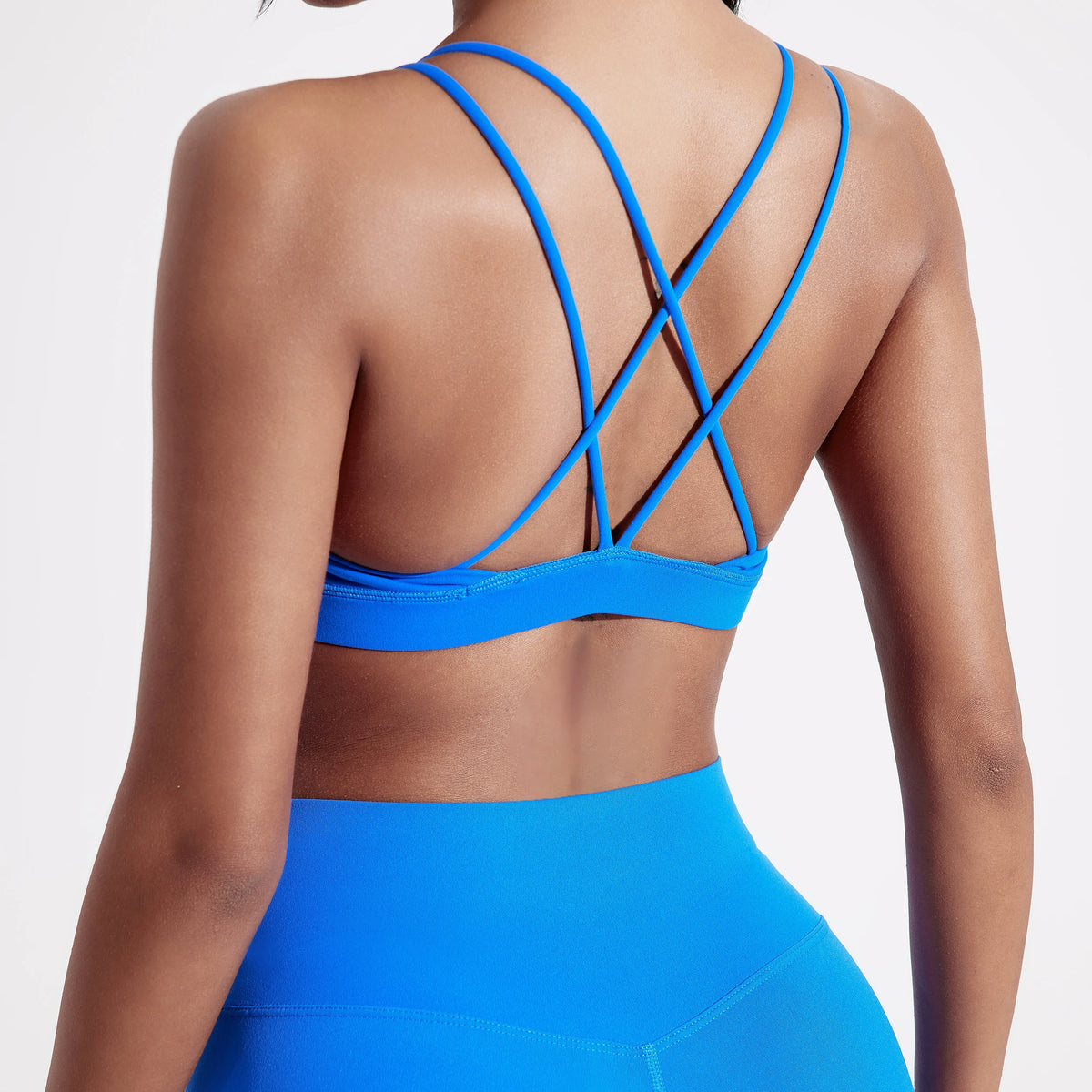 High Support Women Cross Back Sports Bra With Chest Pad