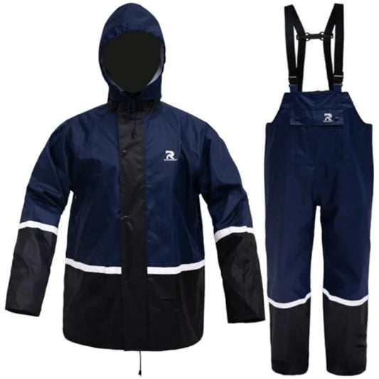 Men Waterproof High Visibility Lightweight Rain Suit And Bib Overalls